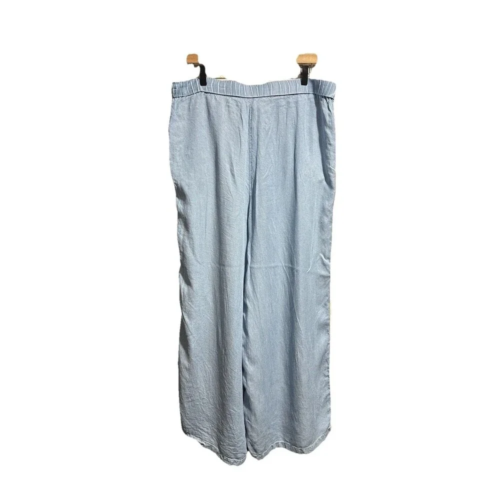 Boho Women's Palazzo Pants Size XL High Rise Wide Leg Pleated Trousers